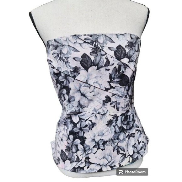 White House Black Market Tops - Strapless Floral Top Size 12 White House Black Label